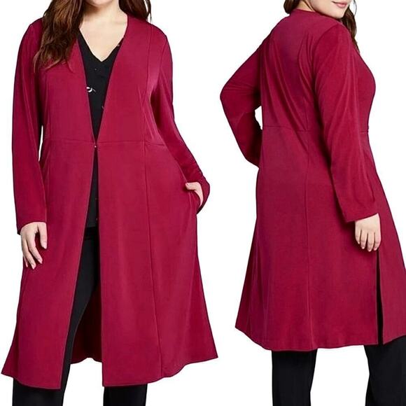 Lane Bryant Sweaters - NWT Lane Bryant Knit Stretch Overpiece Duster Cardigan Size 26/28 Corpcore
